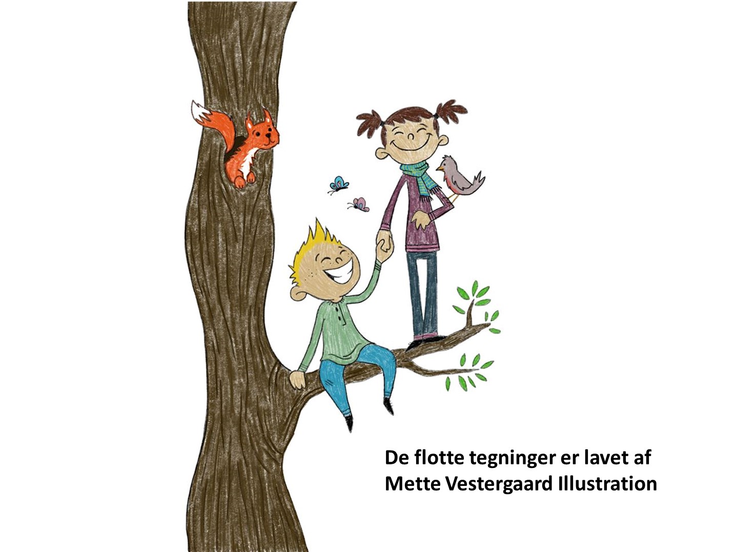 Tegning lavet at Mette Vestergaard Illustration